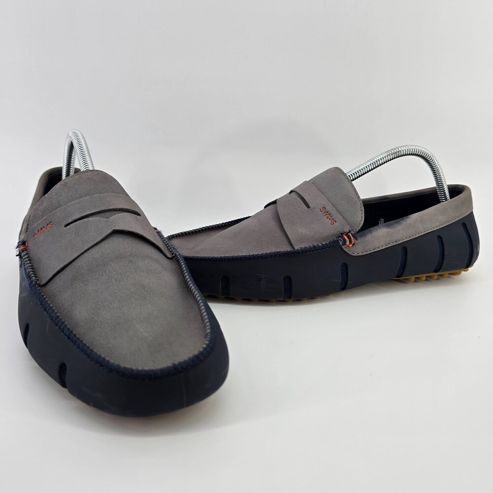 SWIMS Penny Loafer Mens 10 Gray Mesh Rubber Casual Slip On Boat Driving Size 10
